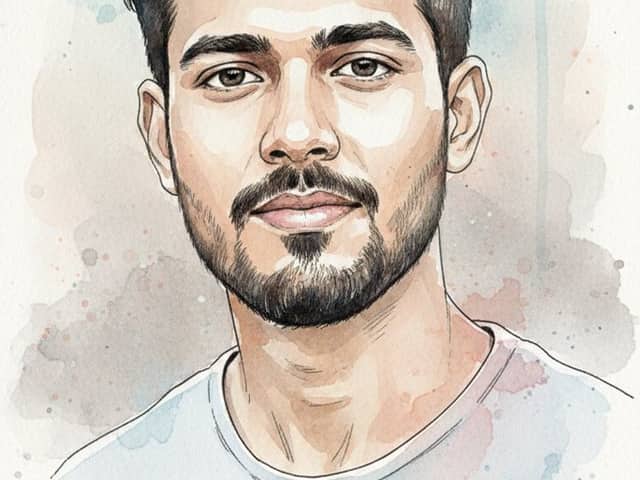 Watercolor and Ink Portrait with Identity Lock