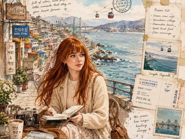 Ilustração em aquarela para diário de viagem