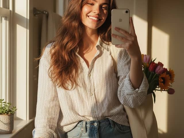Weekend Farmers Market Mirror Selfie (Reference Image Required)