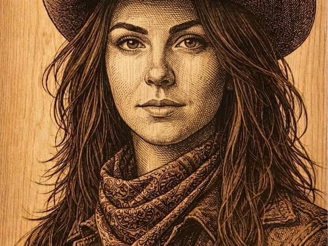Western Outlaw Woodburning Pyrography Prompt