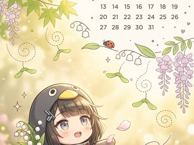 奇幻五月花园日历壁纸
