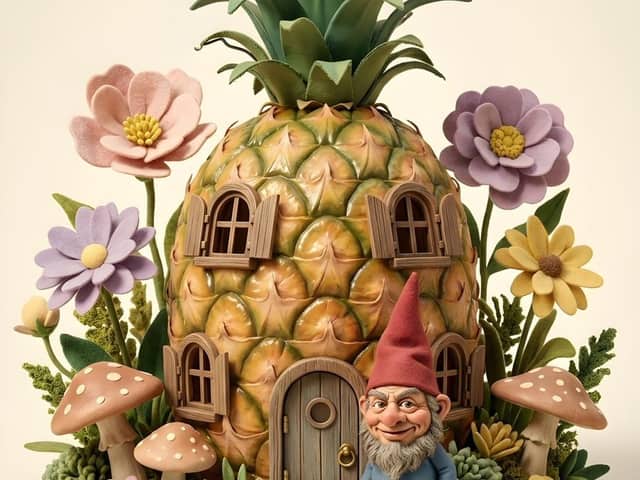 Illustration fantaisiste d'une maison ananas