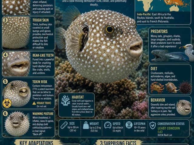 White-Spotted Pufferfish Scientific Plate