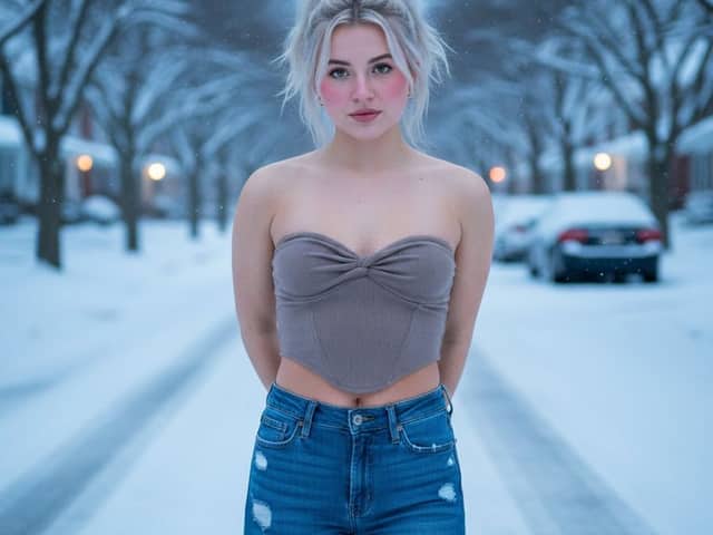 Winter Street Fashion Portrait Prompt (Blue Hour)