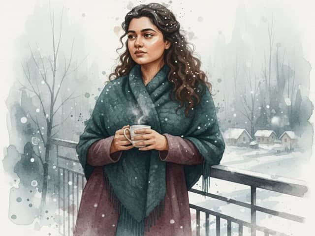 Winter Watercolor Portrait with Identity Lock Prompt