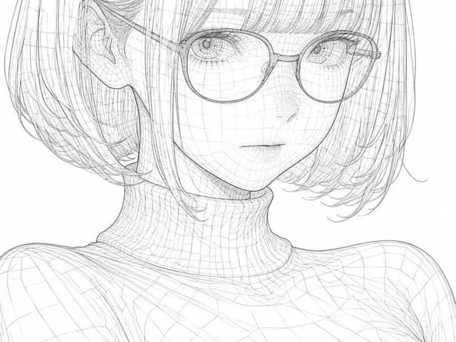 Transformação de Ilustração em Wireframe 3D