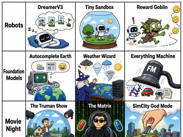 Grade de Memes sobre Modelos de Mundo