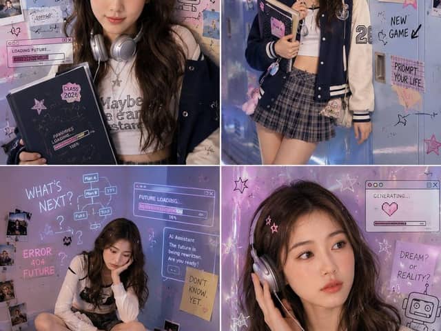 Fotos de graduación universitarias estilo Y2K K-Pop