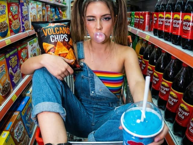 Y2K Supermarket POV Action Shot Prompt