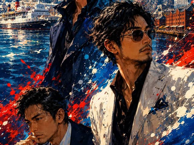 Arte de Splash dos Três Homens de Yokohama