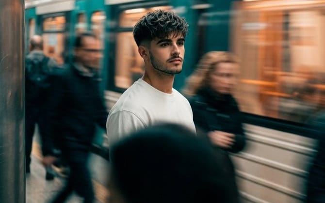 Retrato Cinematográfico com Motion Blur no Metrô