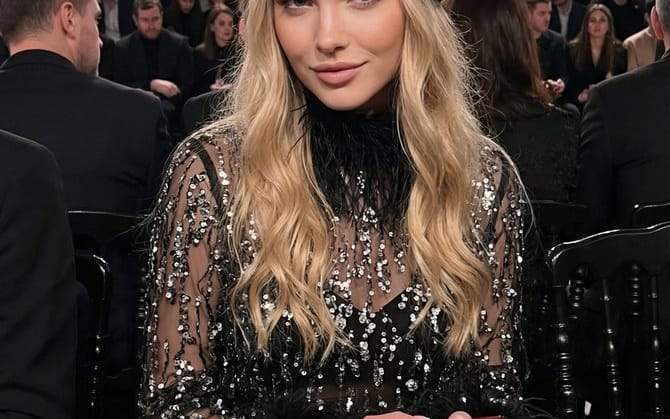 Glamorous Black Sequin Mini Dress Fashion Portrait