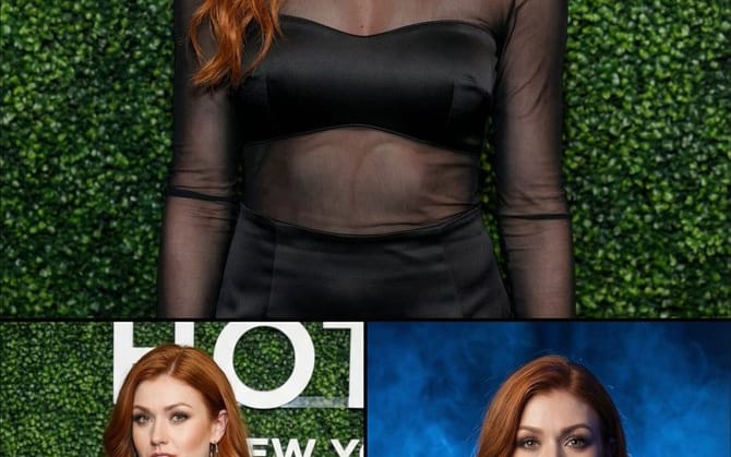 Photorealistic Vertical Collage of a Woman in Black Dress