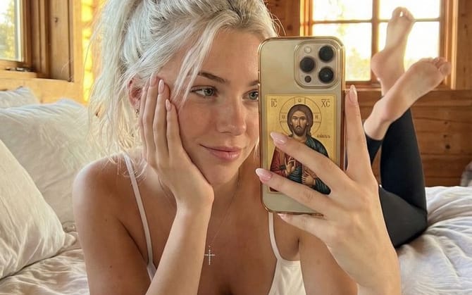 Rustic Cabin Selfie with Messy Ponytail and Phone Case