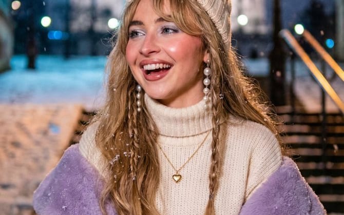 Sabrina Carpenter Inspired Snowy Paris Portrait (Full Body)