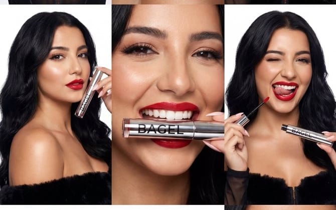 Ultra-Photoreal Beauty Campaign Contact Sheet (BAGEL)