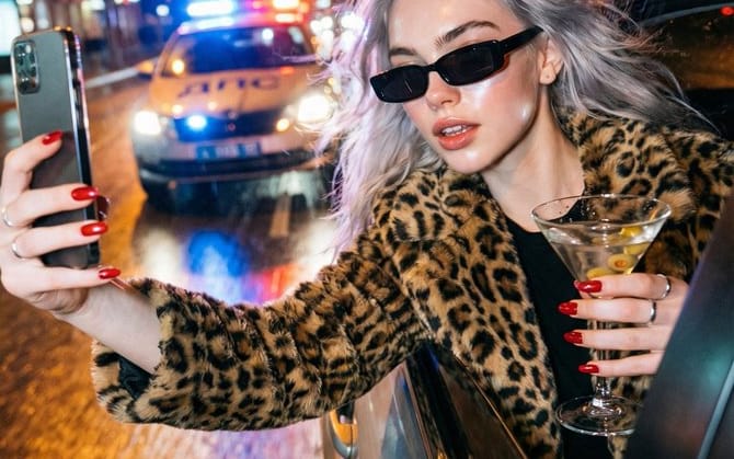 Ultra-Realistic Cinematic Night Street Selfie During a High-Speed Escape