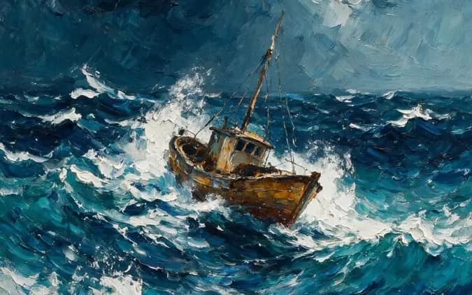 An exquisite impressionistic oil painting of a small