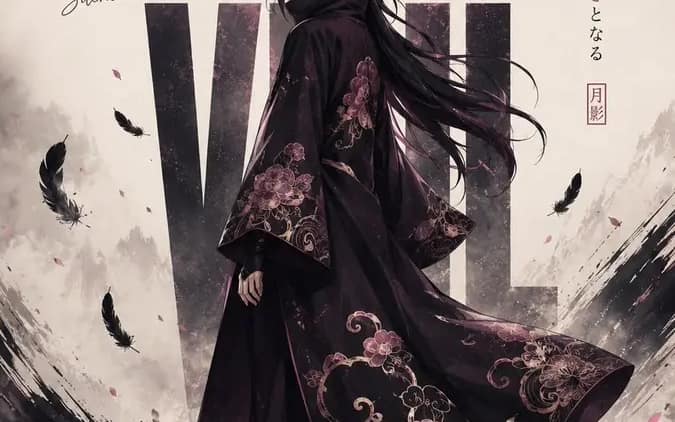 Crea un póster editorial cinematográfico de anime viral