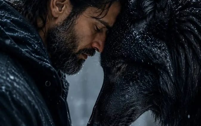 A hyperrealistic, cinematic close-up portrait of a man