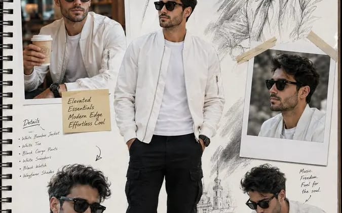 An ultra-realistic character design collage on a white