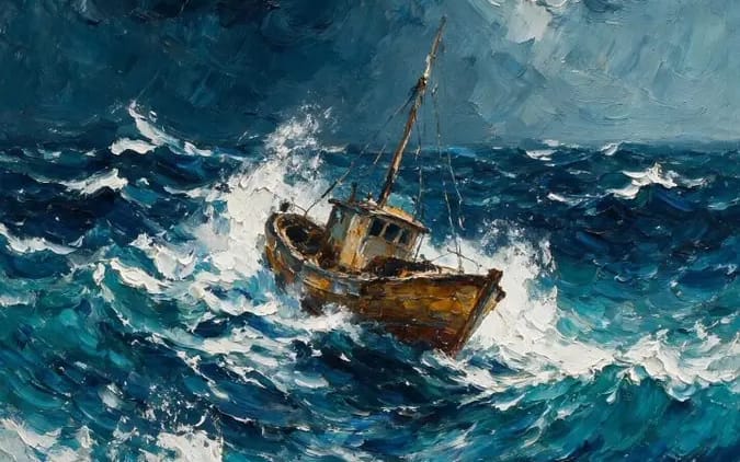 An exquisite impressionistic oil painting of a small