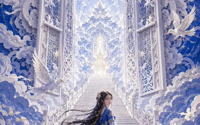 9:16 vertical format, modern oriental female dream