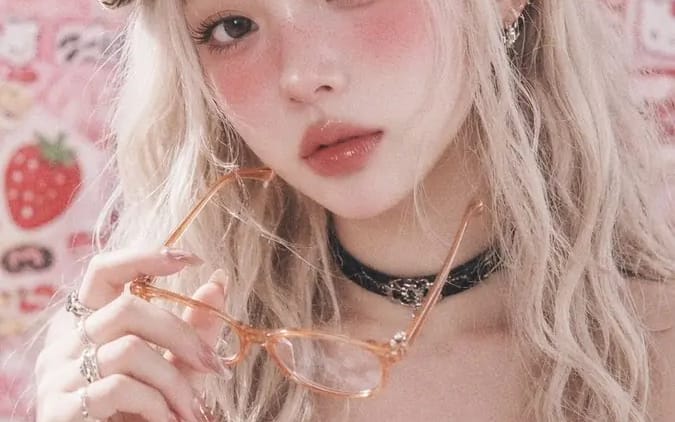 A photorealistic close-up portrait of a young East Asian