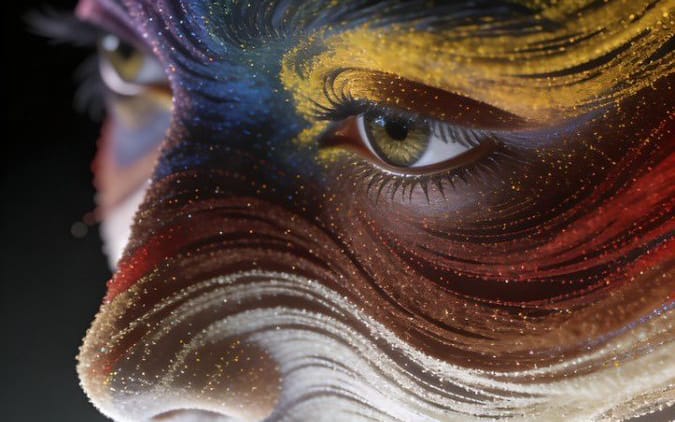 Abstract Fibonacci Particle Facial Features CGI Prompt