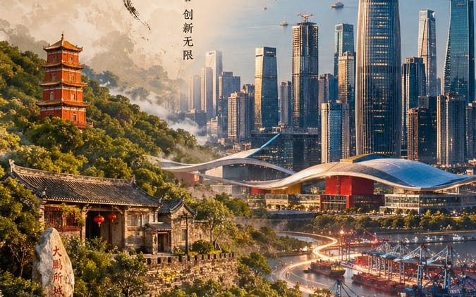 Pôster Futurista do Patrimônio de Shenzhen