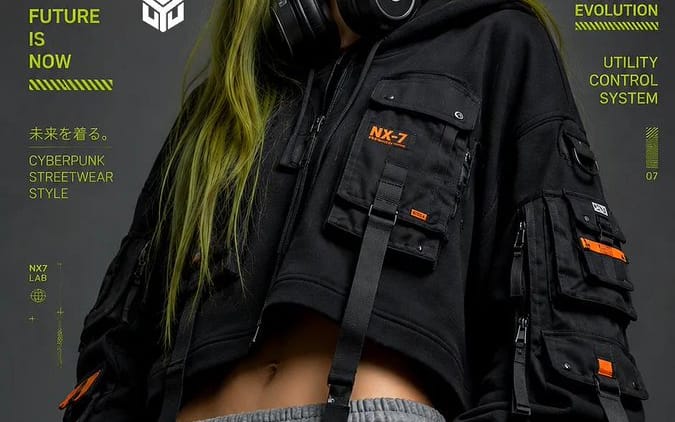 Retrato de Moda Techwear Cyberpunk