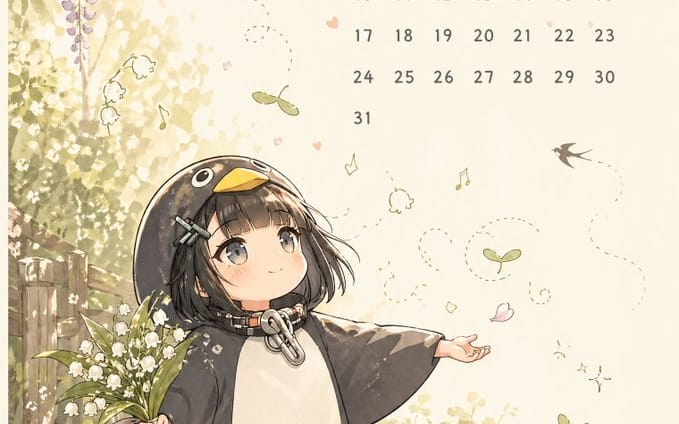 Calendrier fantaisiste du printemps de mai