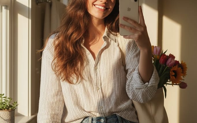 Weekend Farmers Market Mirror Selfie (Reference Image Required)