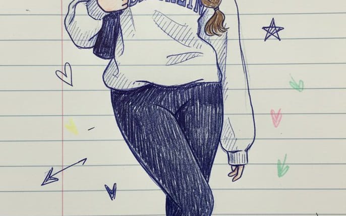 Notebook Pen Doodle Identity Preservation Prompt