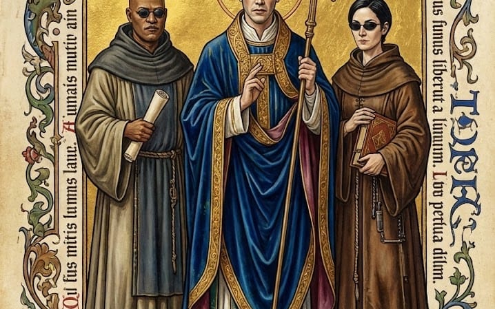 Medieval Illuminated Manuscript of The Matrix Characters