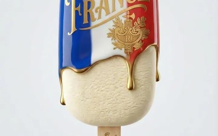 Photo de produit ultra-réaliste d'une barre de crème glacée haut de gamme inspirée par le Kazakhstan