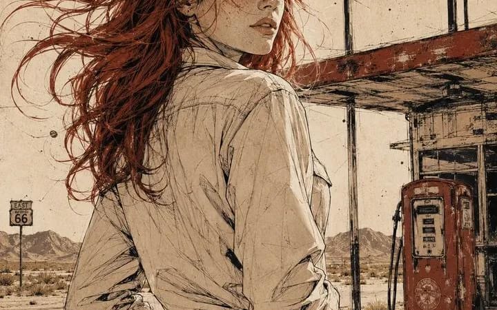 Vintage Americana Desert Illustration