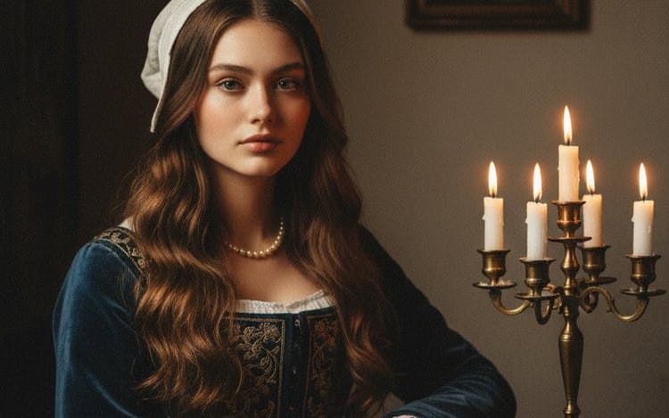 Vermeer-Style Cinematic Portrait with Modern Twist