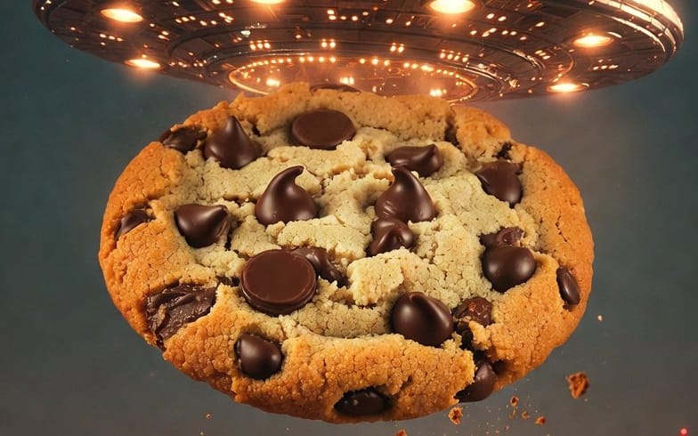Sci-Fi Encounter with Giant Floating Cookie
