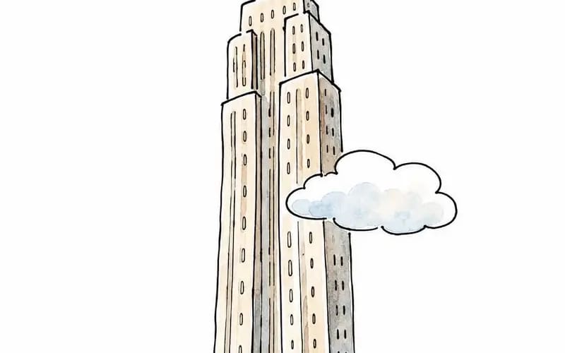 A minimalist hand-drawn doodle illustration of the Empire