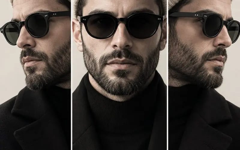 A high-fashion editorial portrait of the same young man