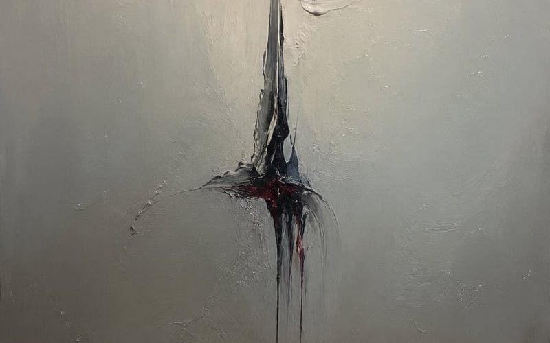Pintura al óleo abstracta, minimalista y brillante
