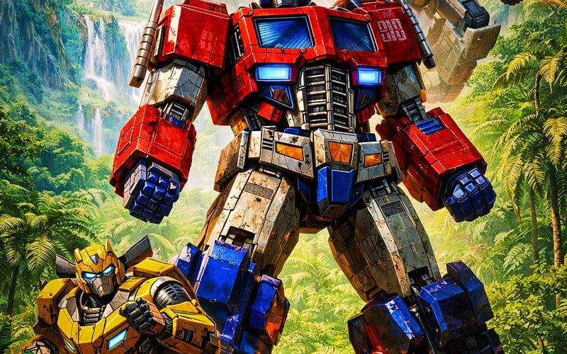 Optimus Prime Video Game Poster Prompt