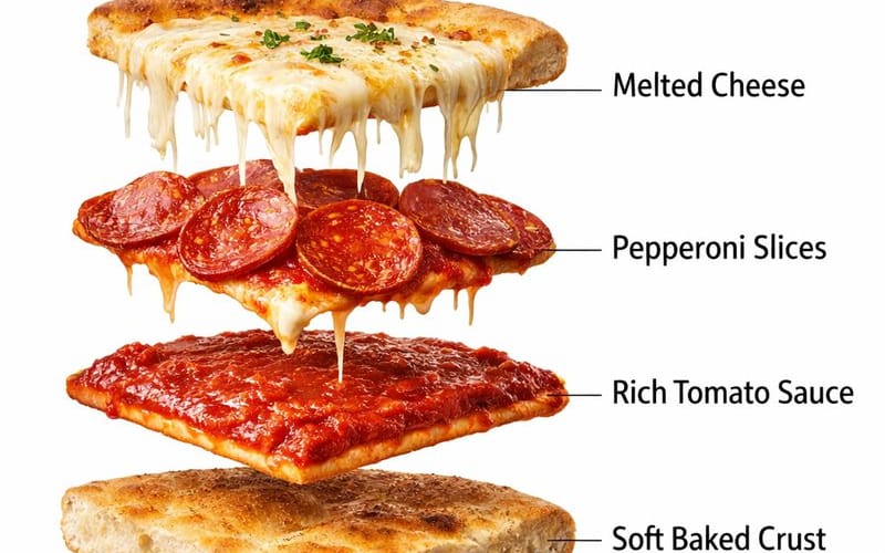 Ultra-Realistic Exploded Pizza Infographic and Motion Prompt