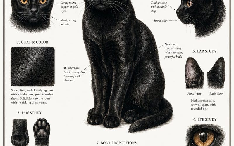 复古黑猫植物主题海报