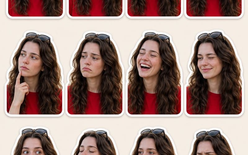 Paquete de stickers de retrato de mujer