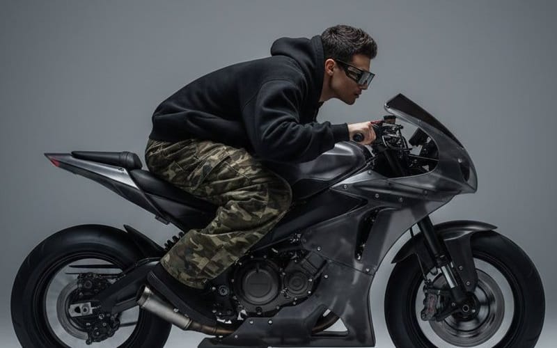 Y2K Style Translucent Motorbike Product Design