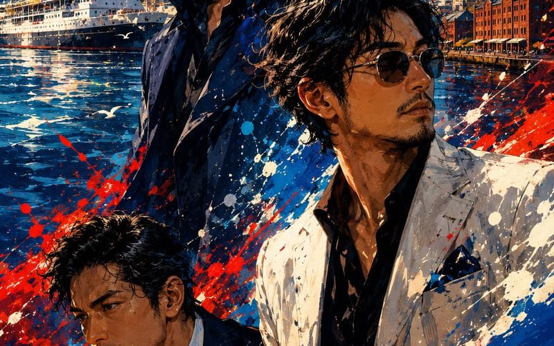 Arte de Splash dos Três Homens de Yokohama