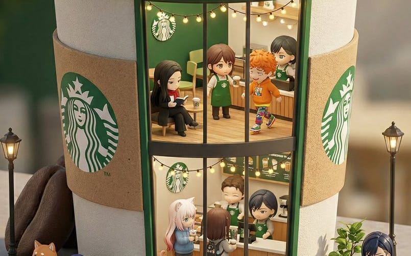 3D chibi miniature brand concept store prompt