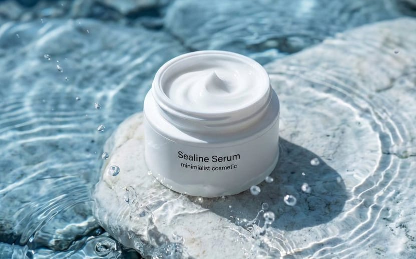 Luxury Skincare Product Macro Shot in Water